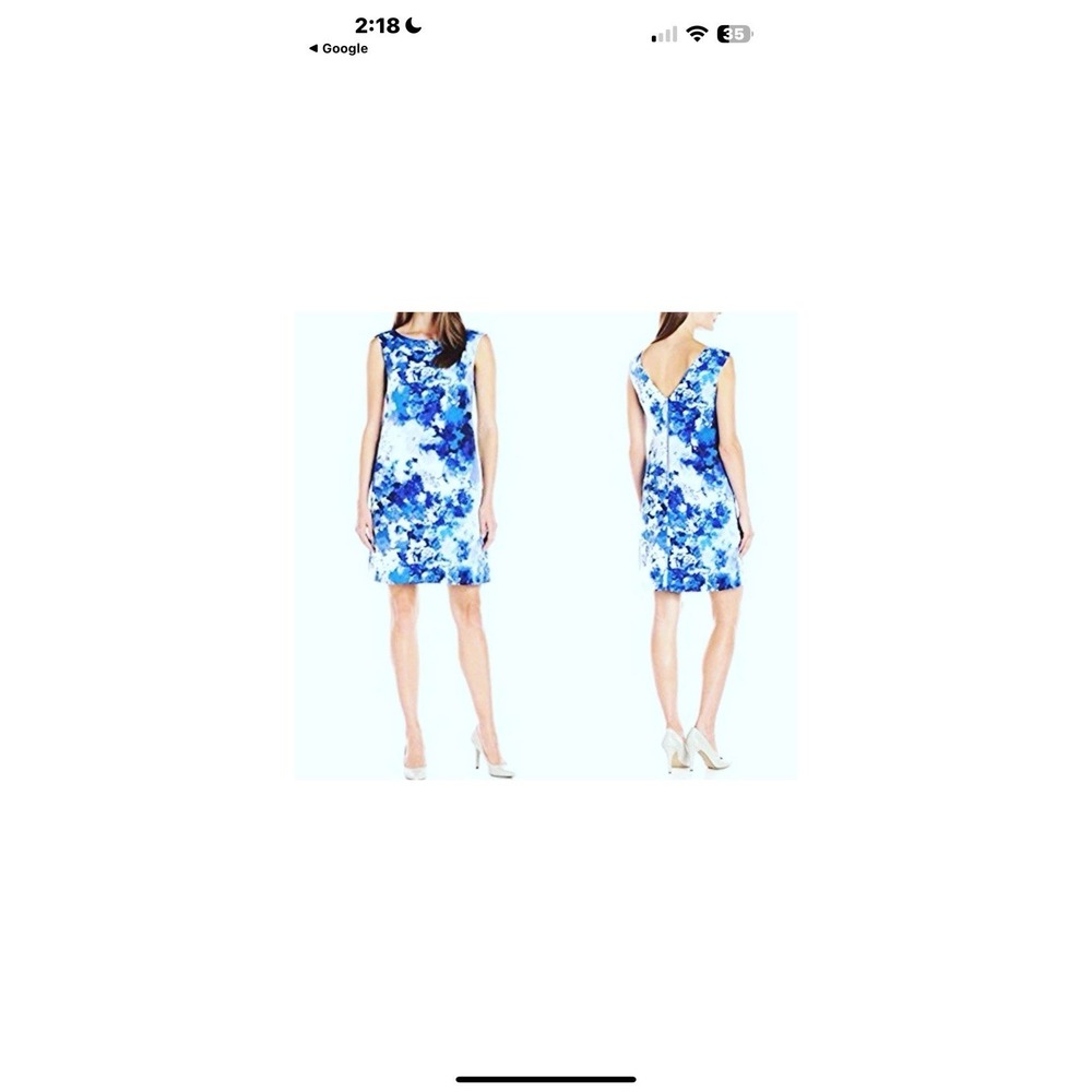 Adrianna Papel Blue Sleeveless Knee Length Cocktail Party Dress Size 20W
